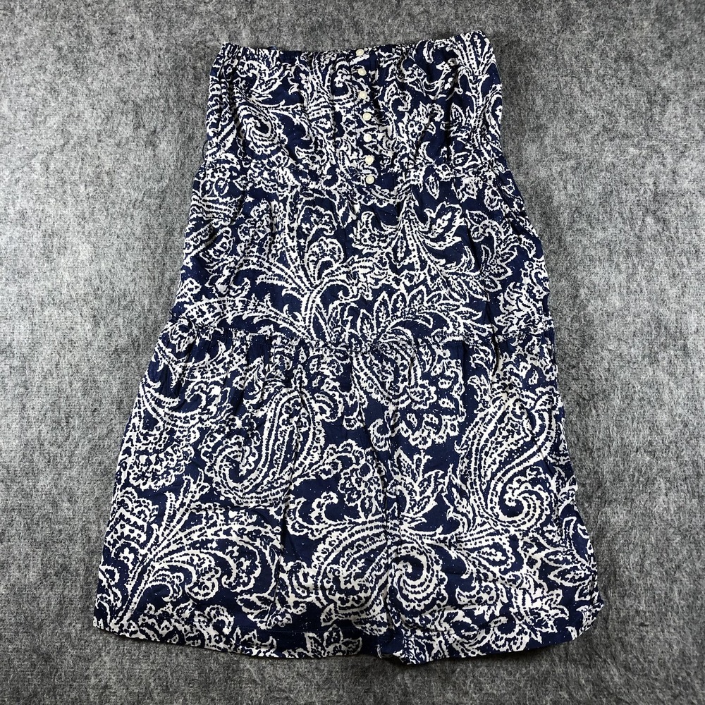 American Eagle‎ Off Shoulder Sundress Womens 12 Blue Paisley Boho Summer